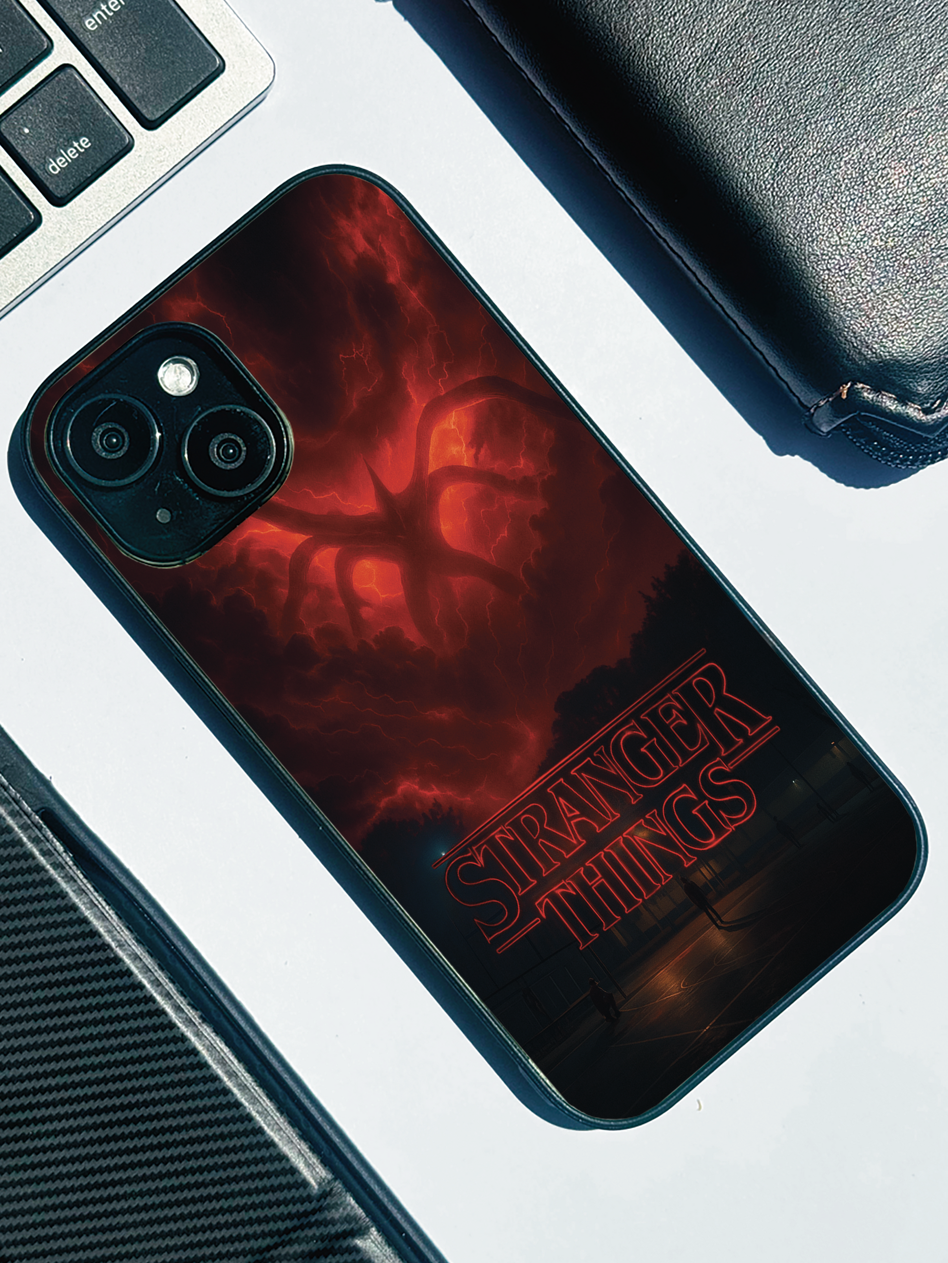 STRANGER THINGS- The Dark Overlord Premium Glass Back Cover For iPhone 11,12,13,14,15,16,17 Models The Case & Co