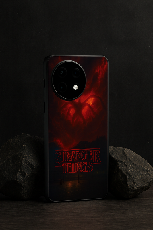 STRANGER THINGS- The Dark Overlord Premium Glass Back Cover For One Plus 13, 12, 11, 10, Nord Series The Case & Co