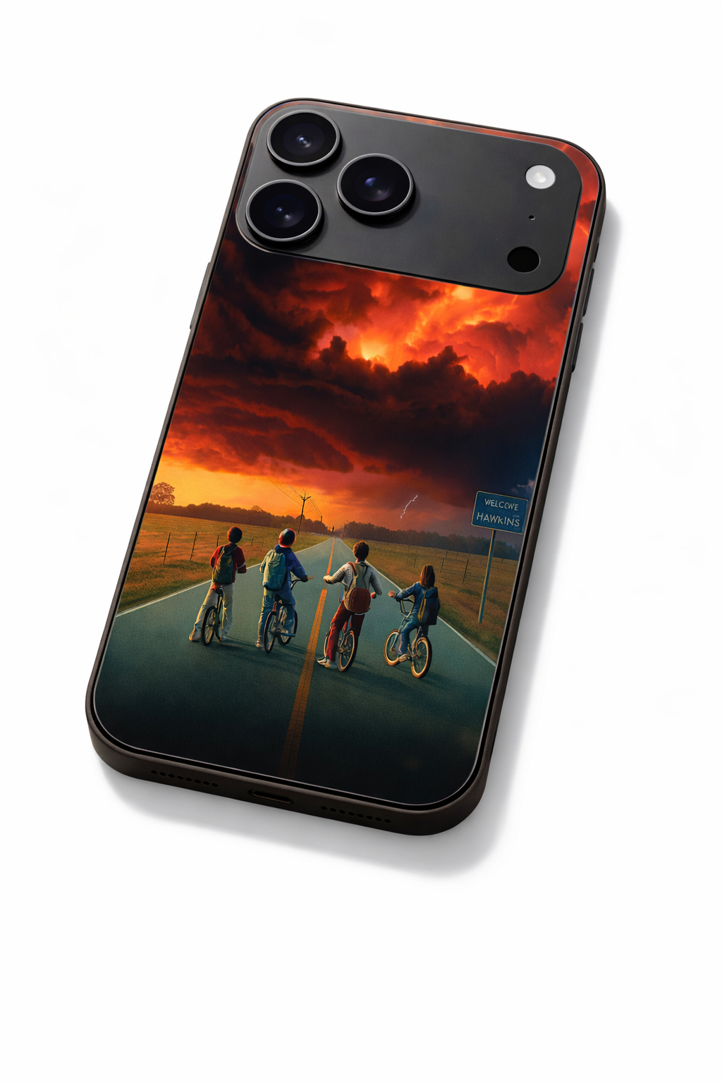 STRANGER THINGS- The Four Riders Premium Glass Back Cover For iPhone 11,12,13,14,15,16,17 Models The Case & Co