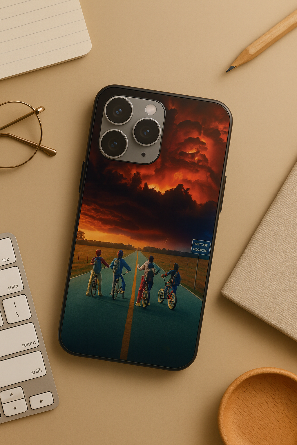 STRANGER THINGS- The Four Riders Premium Glass Back Cover For iPhone 11,12,13,14,15,16,17 Models The Case & Co