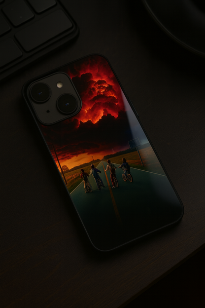 STRANGER THINGS- The Four Riders Premium Glass Back Cover For iPhone 11,12,13,14,15,16,17 Models The Case & Co