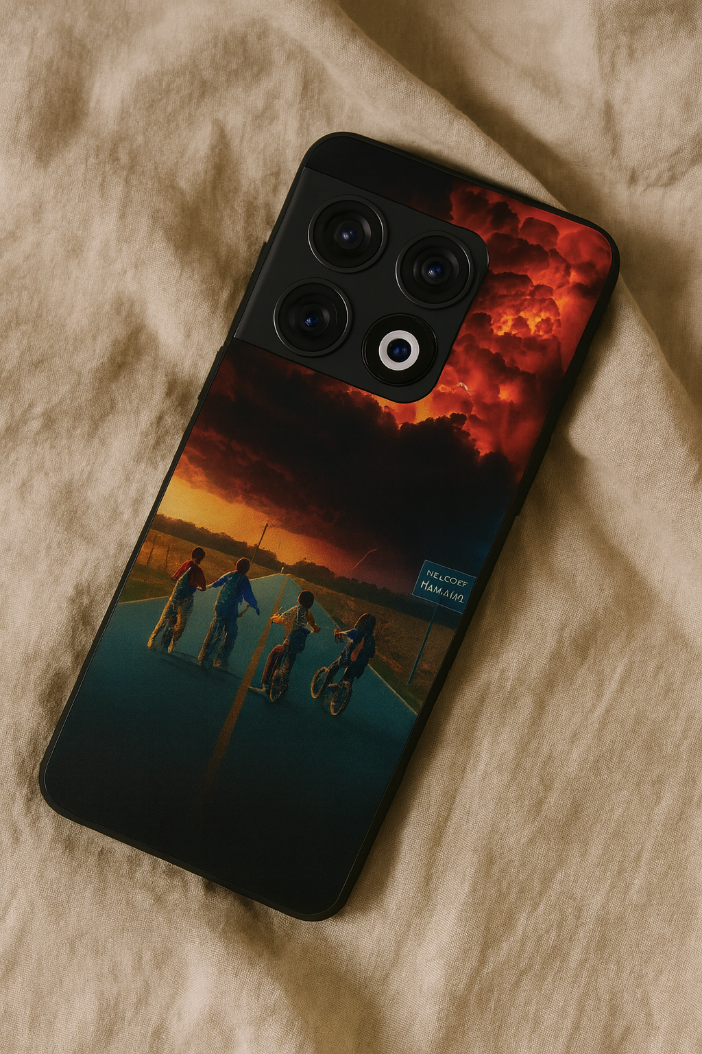 STRANGER THINGS- The Four Riders Premium Glass Back Cover For One Plus 13, 12, 11, 10, Nord Series The Case & Co