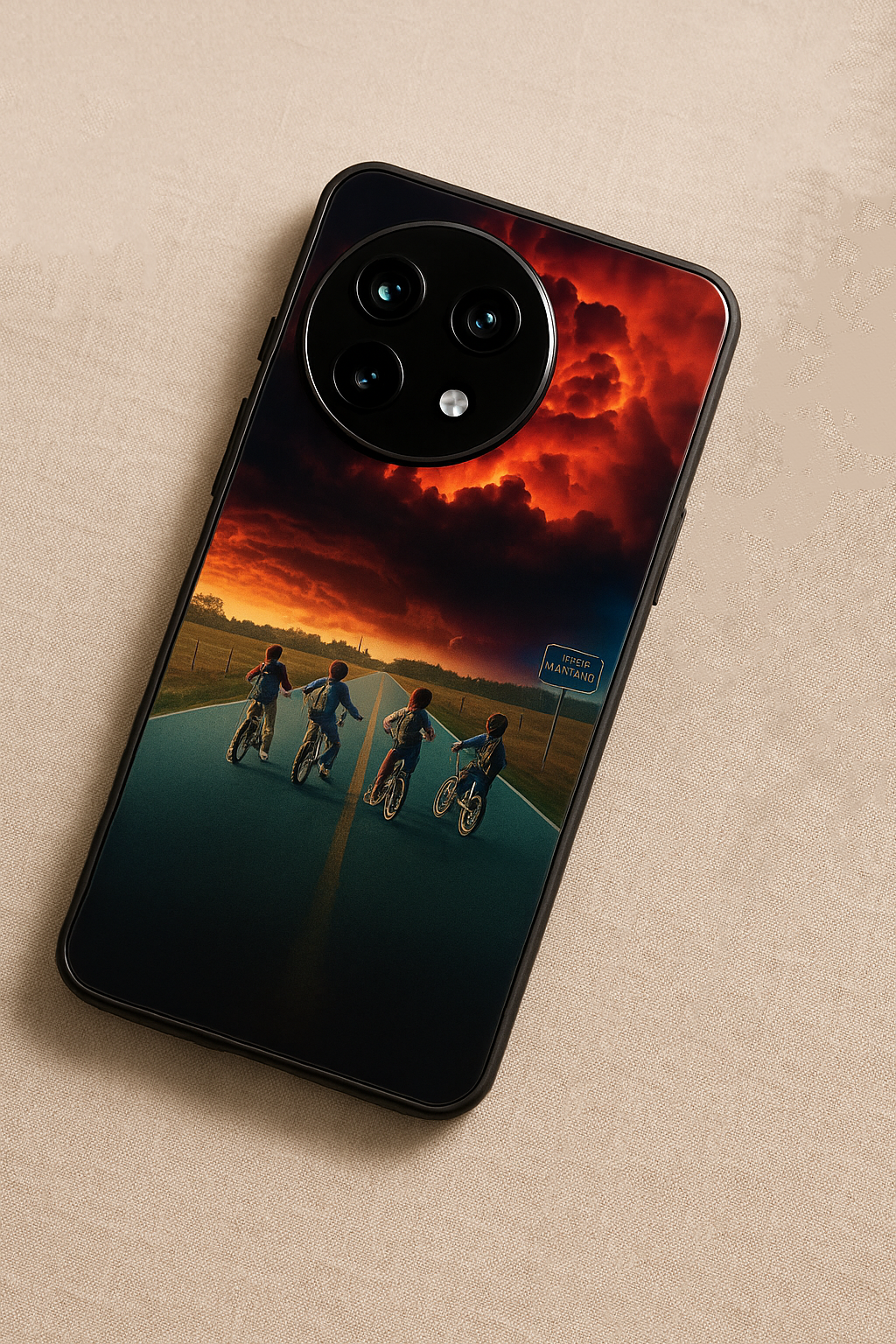 STRANGER THINGS- The Four Riders Premium Glass Back Cover For One Plus 13, 12, 11, 10, Nord Series The Case & Co