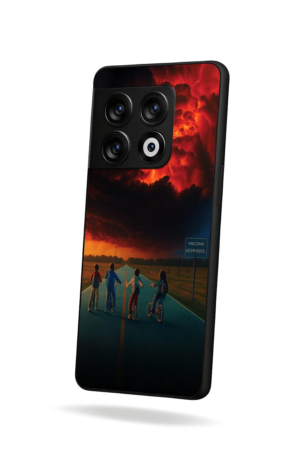 STRANGER THINGS- The Four Riders Premium Glass Back Cover For One Plus 13, 12, 11, 10, Nord Series The Case & Co