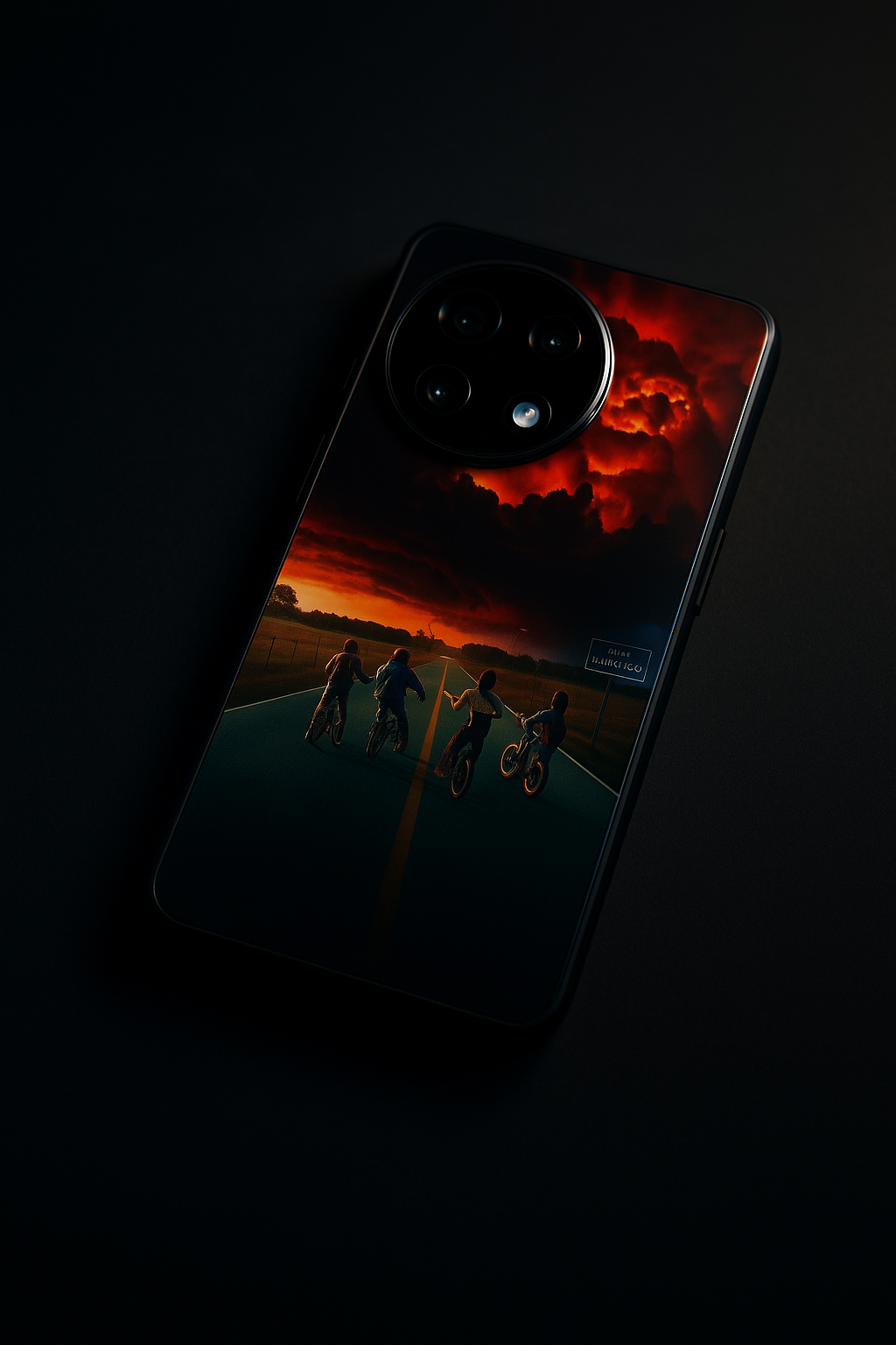 STRANGER THINGS- The Four Riders Premium Glass Back Cover For One Plus 13, 12, 11, 10, Nord Series The Case & Co