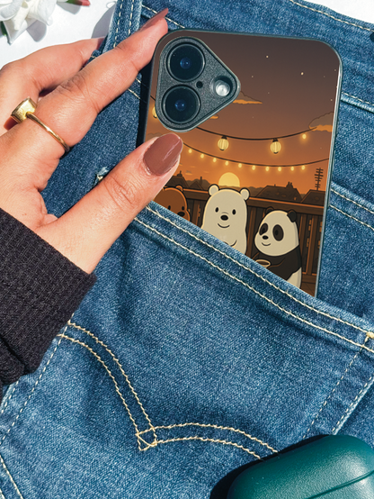 Tea Time Trio Premium Glass Back Cover For iPhone 11,12,13,14,15,16,17 Models The Case & Co