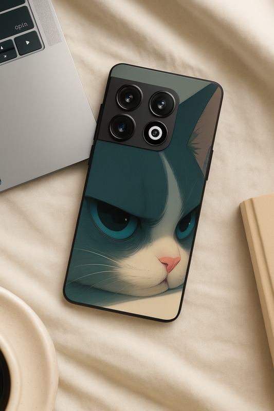 The Grump Cat Glass Back Cover For One Plus 13, 12, 11, 10, Nord Series The Case & Co