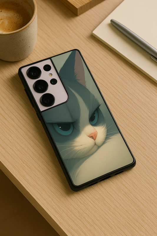 The Grump Cat Premium Glass Back Cover For Galaxy S, A, M & F Series The Case & Co