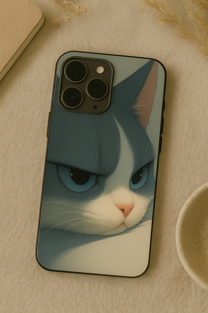 The Grump Cat Premium Glass Back Cover For iPhone 11,12,13,14,15,16,17 Models The Case & Co