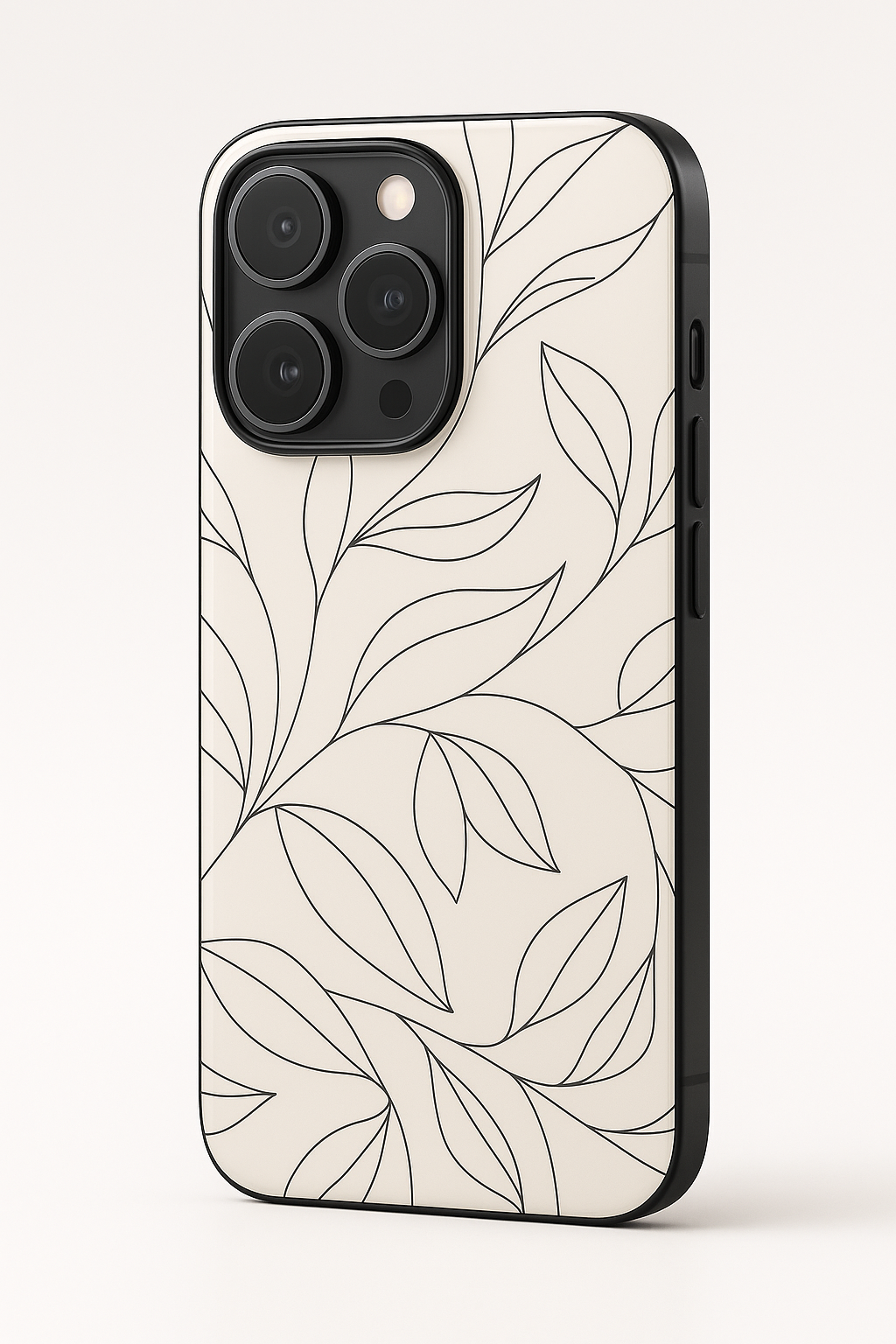 The Petal Sketch Premium Glass Back Cover For iPhone 11,12,13,14,15,16,17 Models The Case & Co