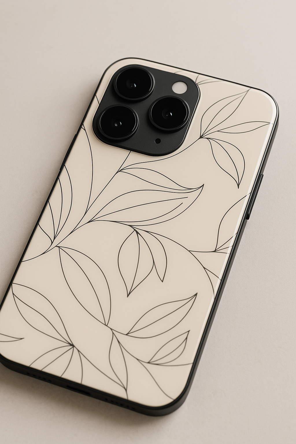 The Petal Sketch Premium Glass Back Cover For iPhone 11,12,13,14,15,16,17 Models The Case & Co