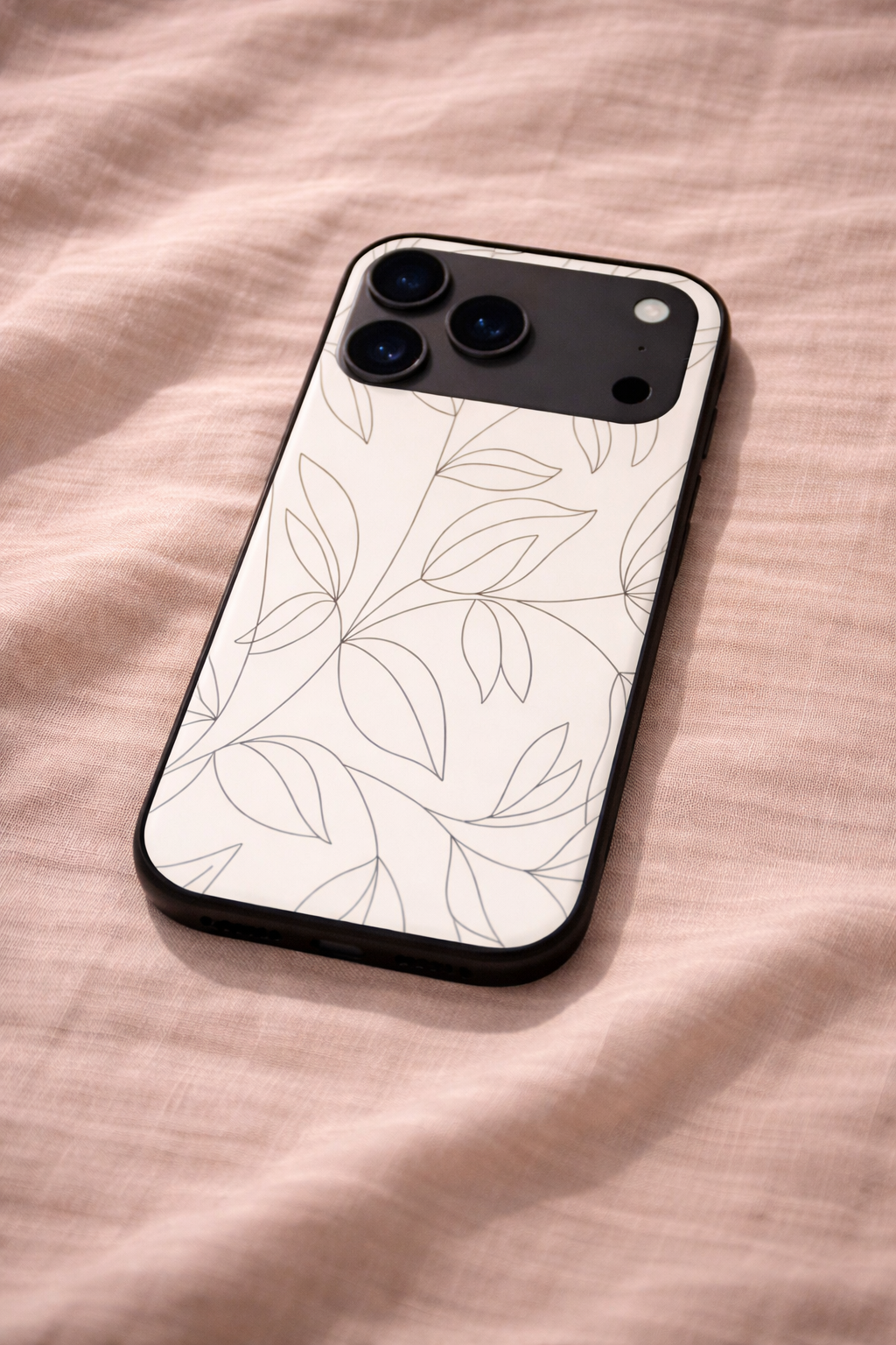 The Petal Sketch Premium Glass Back Cover For iPhone 11,12,13,14,15,16,17 Models The Case & Co
