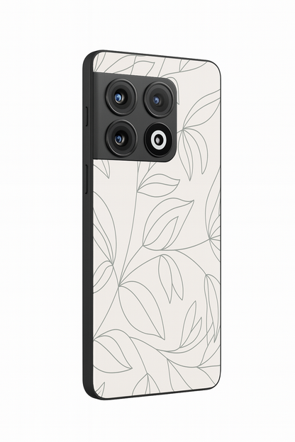 The Petal Sketch Premium Glass Back Cover For One Plus 13, 12, 11, 10, Nord Series The Case & Co