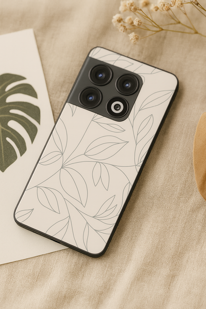 The Petal Sketch Premium Glass Back Cover For One Plus 13, 12, 11, 10, Nord Series The Case & Co