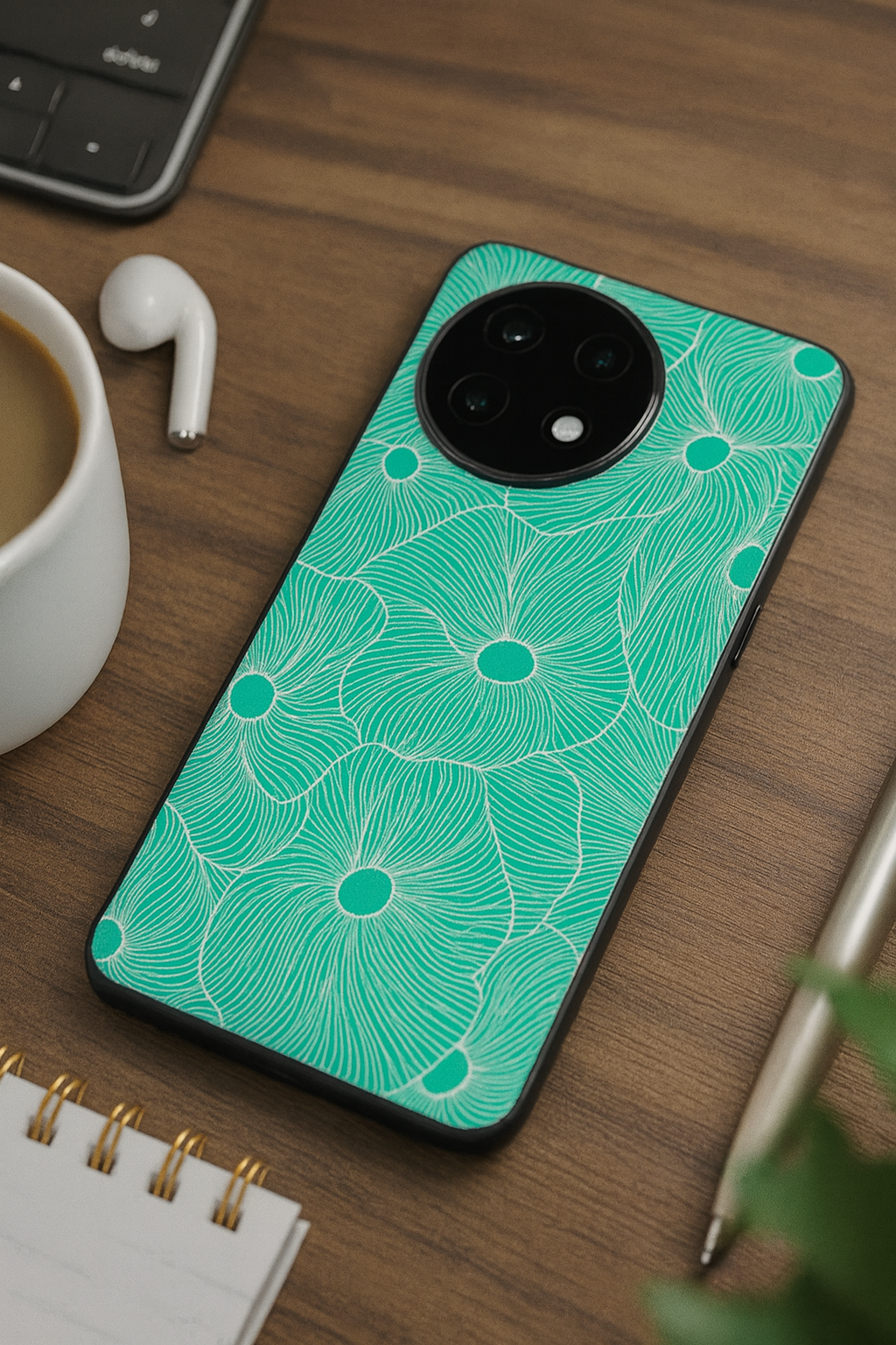 The Sketchy Petals Glass Back Cover For One Plus 13, 12, 11, 10, Nord Series The Case & Co