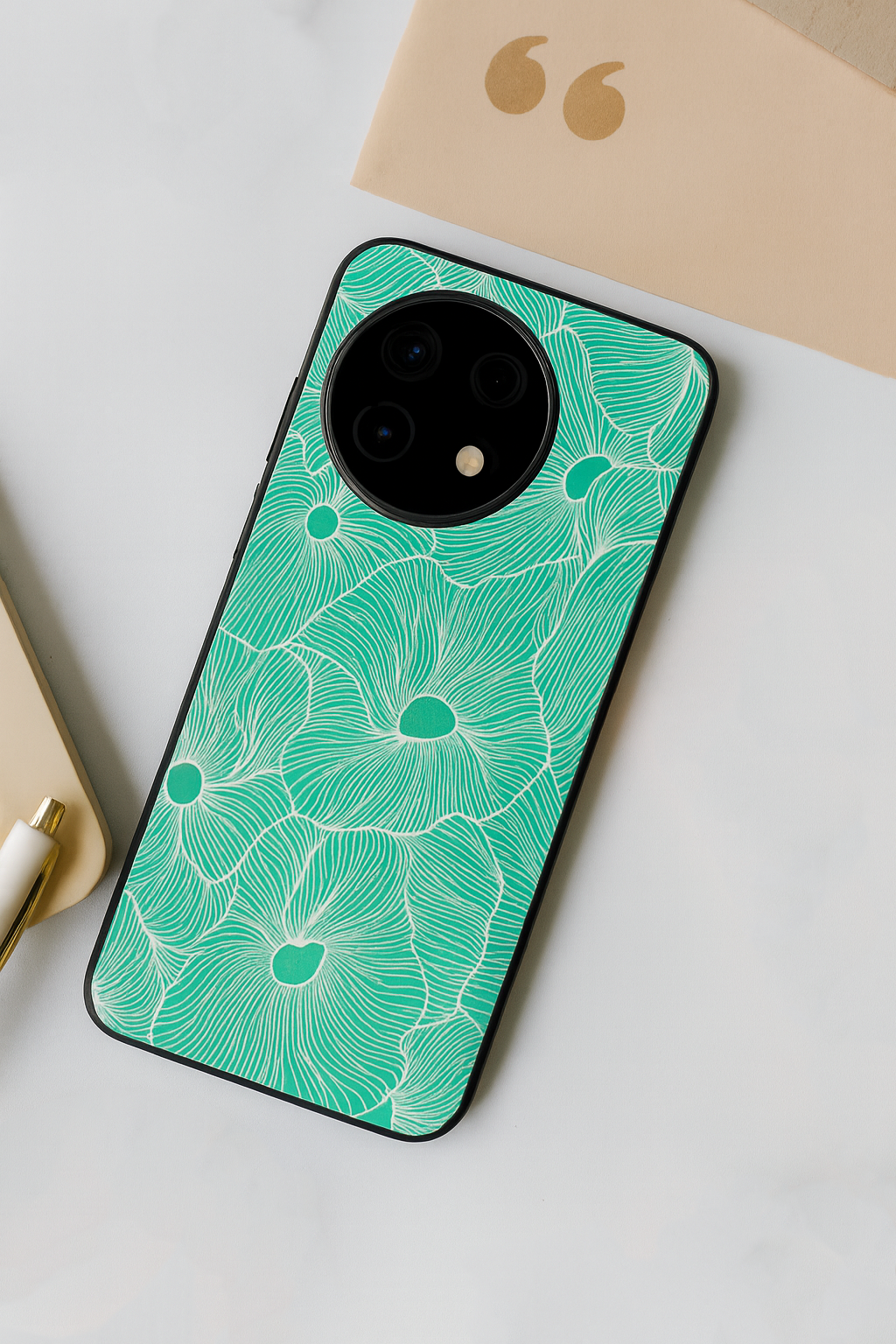 The Sketchy Petals Glass Back Cover For One Plus 13, 12, 11, 10, Nord Series The Case & Co