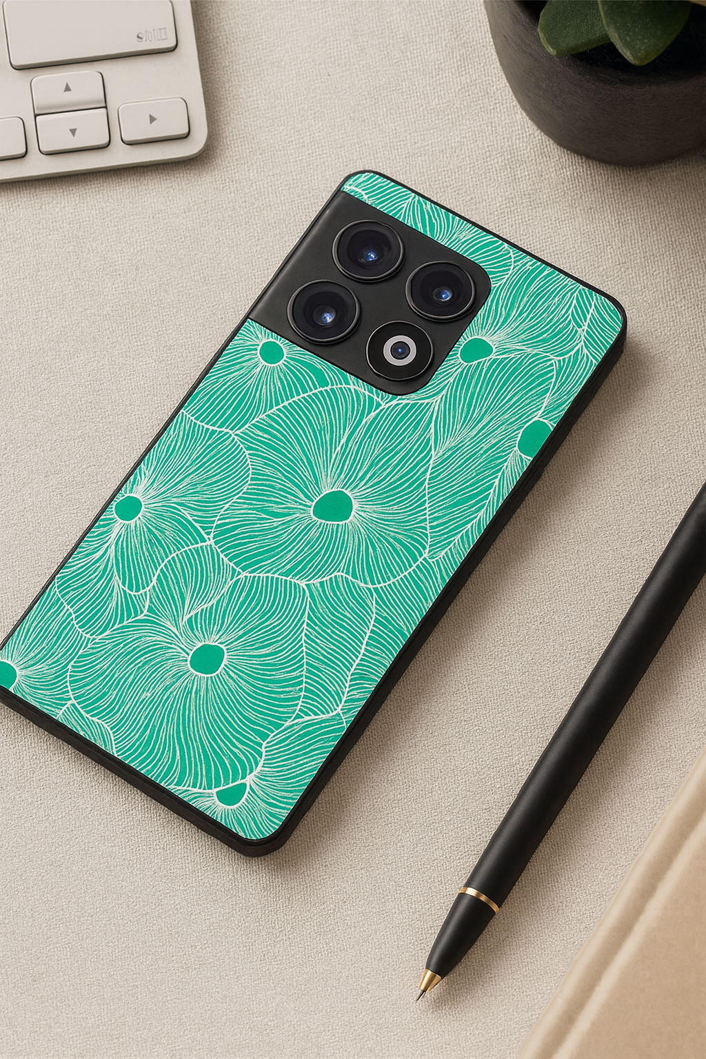 The Sketchy Petals Glass Back Cover For One Plus 13, 12, 11, 10, Nord Series The Case & Co