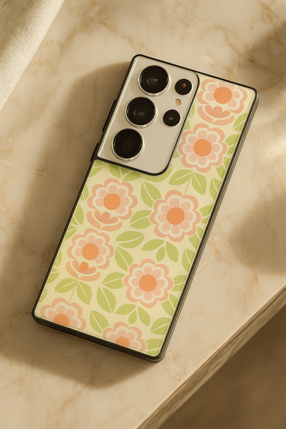 Traditional Floral Love Premium Glass Back Cover For Galaxy S, A, M & F Series The Case & Co