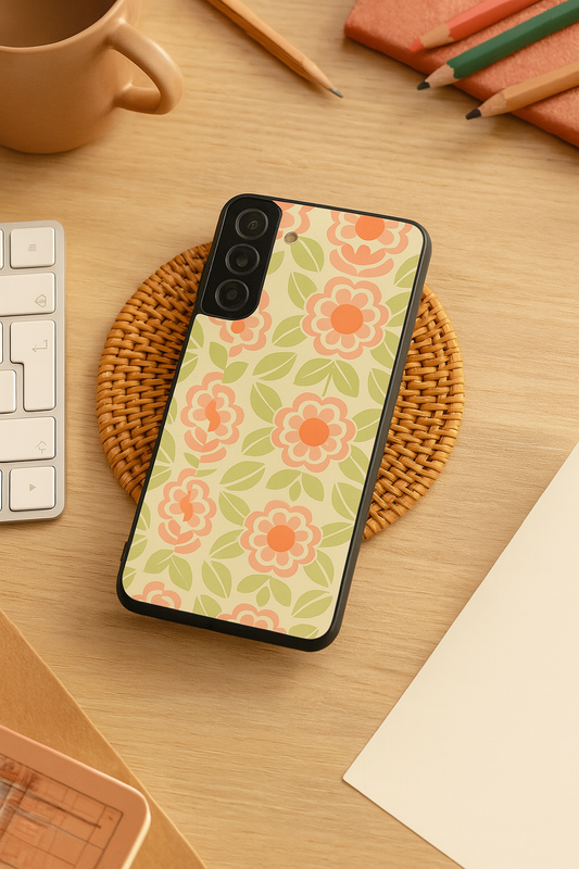 Traditional Floral Love Premium Glass Back Cover For Galaxy S, A, M & F Series The Case & Co