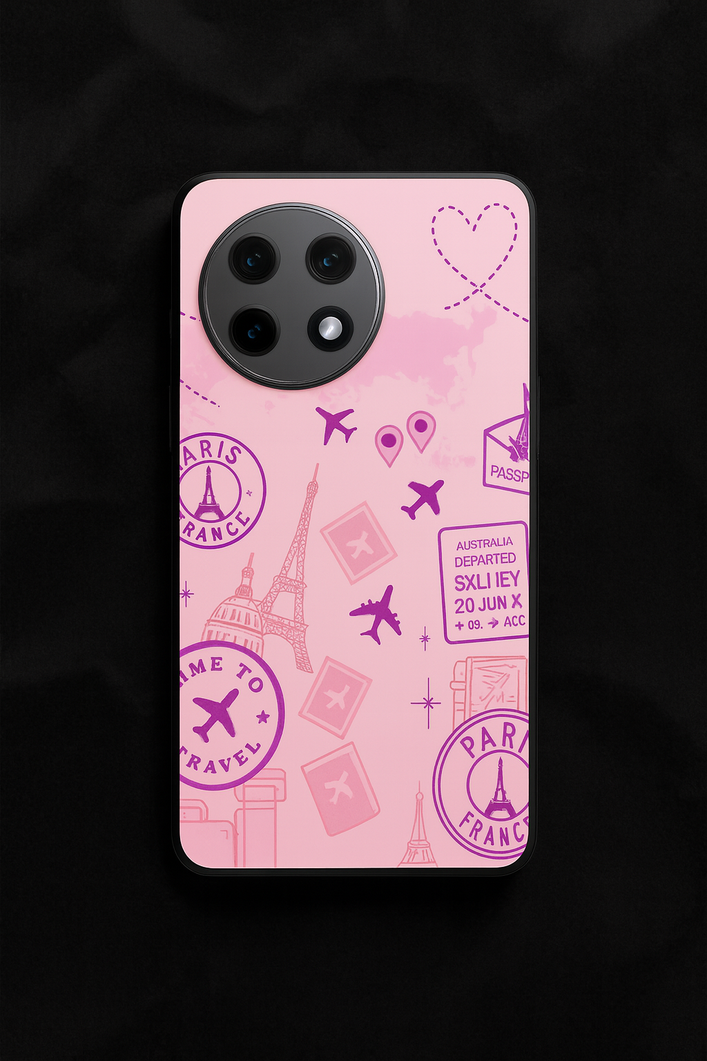 Travel Bug Premium Glass Back Cover For One Plus 13, 12, 11, 10, Nord Series The Case & Co