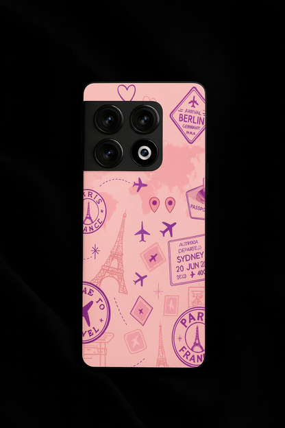 Travel Bug Premium Glass Back Cover For One Plus 13, 12, 11, 10, Nord Series The Case & Co