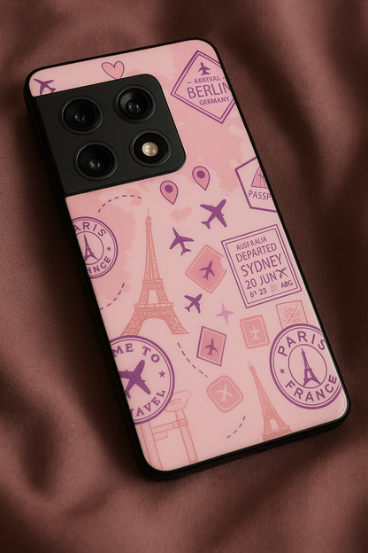 Travel Bug Premium Glass Back Cover For One Plus 13, 12, 11, 10, Nord Series The Case & Co