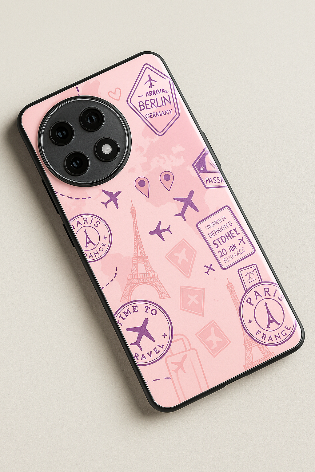 Travel Bug Premium Glass Back Cover For One Plus 13, 12, 11, 10, Nord Series The Case & Co