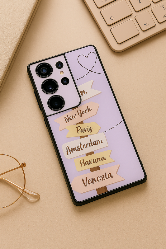 Travel Dreams Premium Glass Back Cover For Galaxy S, A, M & F Series The Case & Co