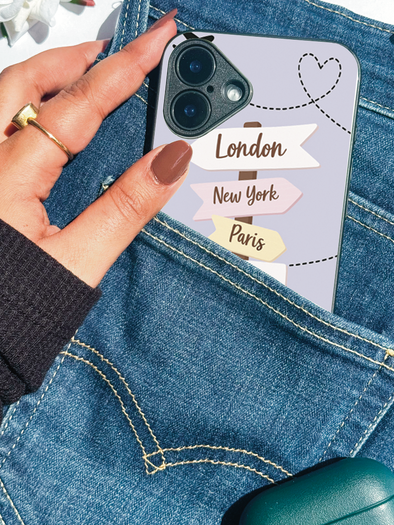 Travel Dreams Premium Glass Back Cover For iPhone 11,12,13,14,15,16,17 Models The Case & Co