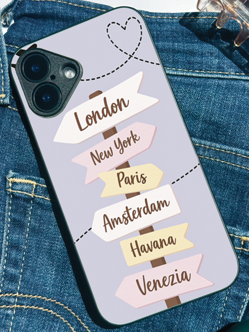 Travel Dreams Premium Glass Back Cover For iPhone 11,12,13,14,15,16,17 Models The Case & Co