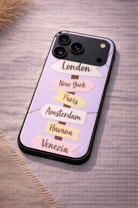 Travel Dreams Premium Glass Back Cover For iPhone 11,12,13,14,15,16,17 Models The Case & Co