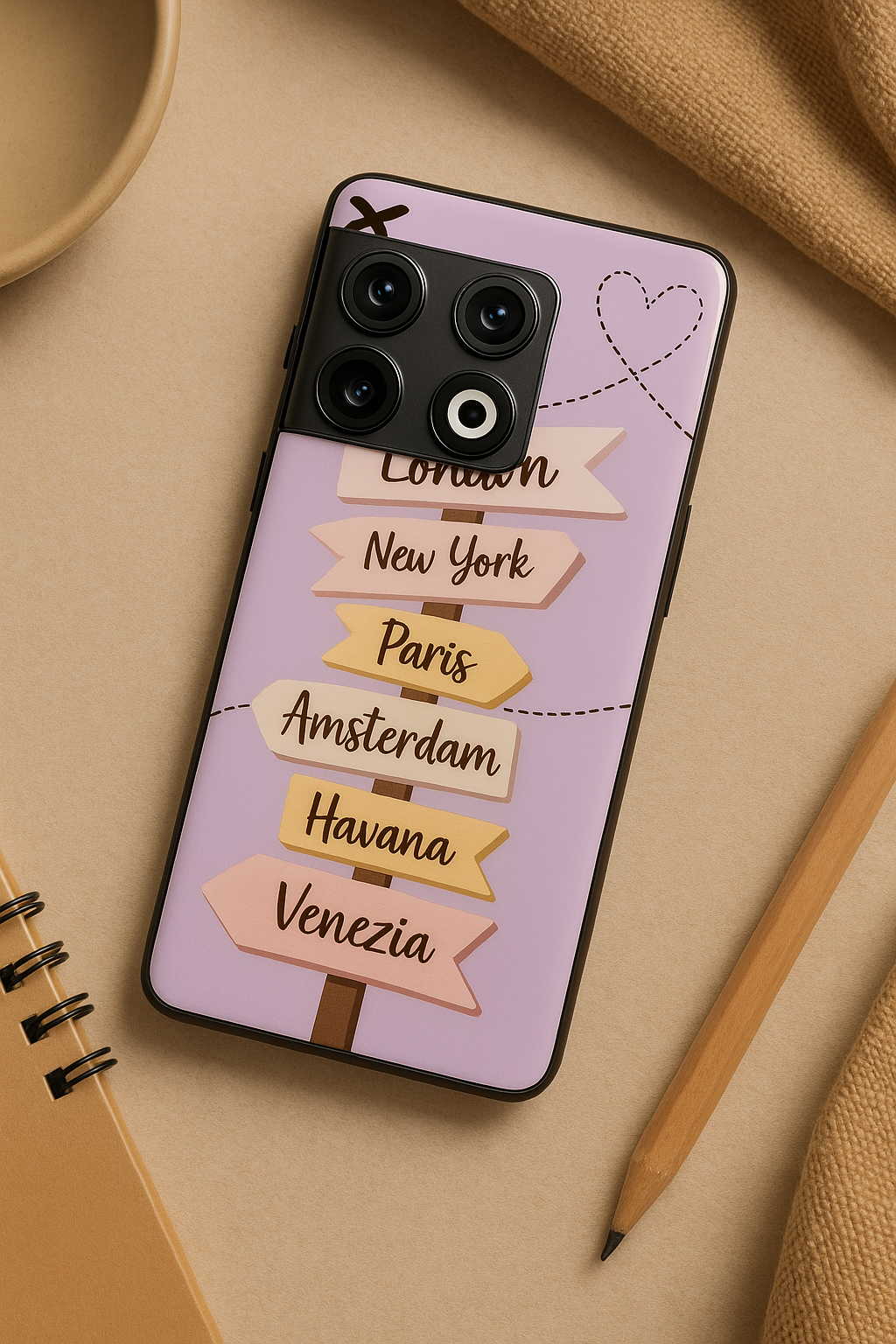 Travel Dreams Premium Glass Back Cover For One Plus 13, 12, 11, 10, Nord Series The Case & Co