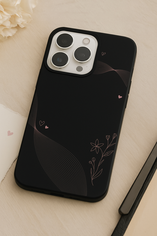 Velvet Bloom Personalised Name Premium Glass Back Cover For iPhone 11,12,13,14,15,16,17 Models The Case & Co