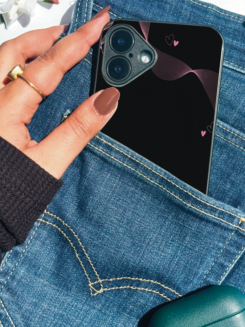 Velvet Bloom Personalised Name Premium Glass Back Cover For iPhone 11,12,13,14,15,16,17 Models The Case & Co