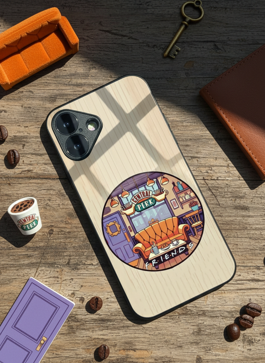 FRIENDS Coffee & Couch Premium Glass Back Cover For iPhone 11-17 Models