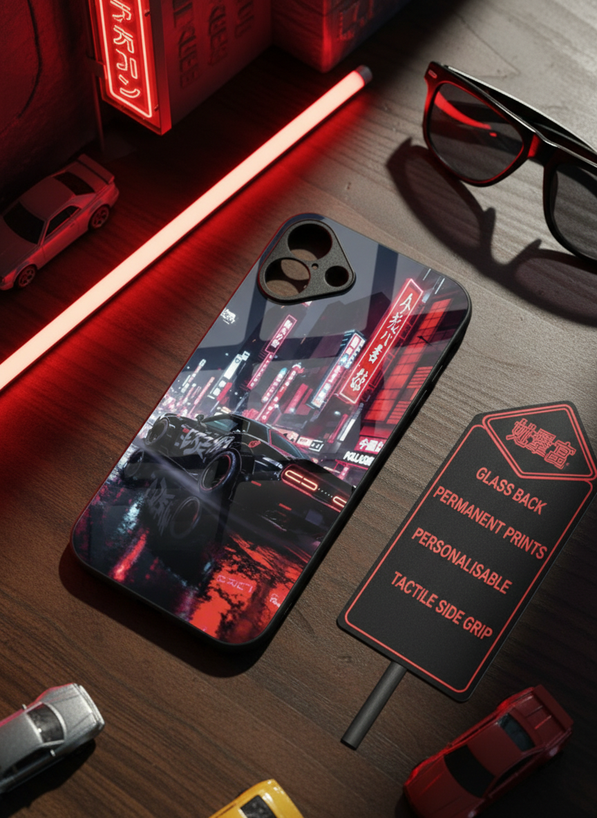 Tokyo Heart Premium Glass Back Cover For iPhone 11-17 Models