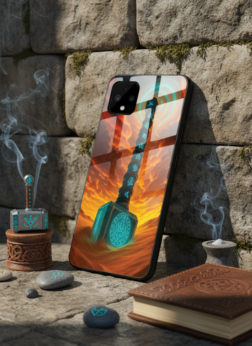 Mjolnir is it You ? Premium Glass Back Cover For Google Pixel 7,8,9,10 Series