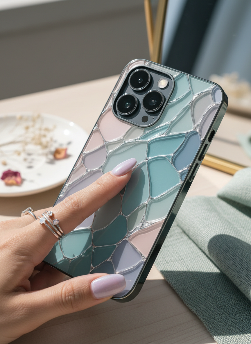 Ocean Glaze Premium Glass Back Cover For iPhone 11-17 Models