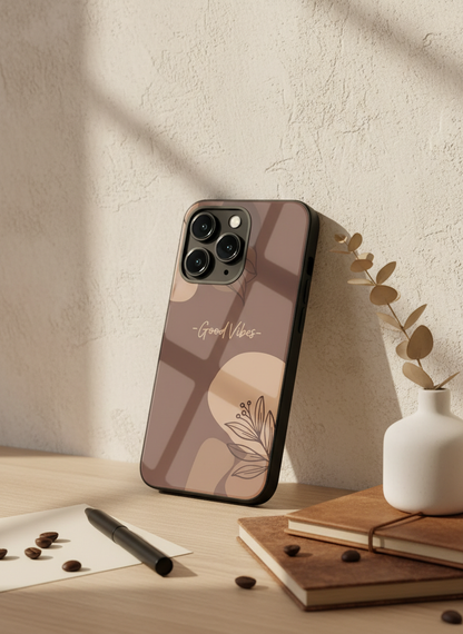 Calm Aura Premium Glass Back Cover For iPhone 11-17 Models