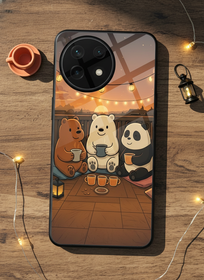 Tea Time Trio Glass Back Cover For One Plus 13, 12, 11, 10, Nord Series