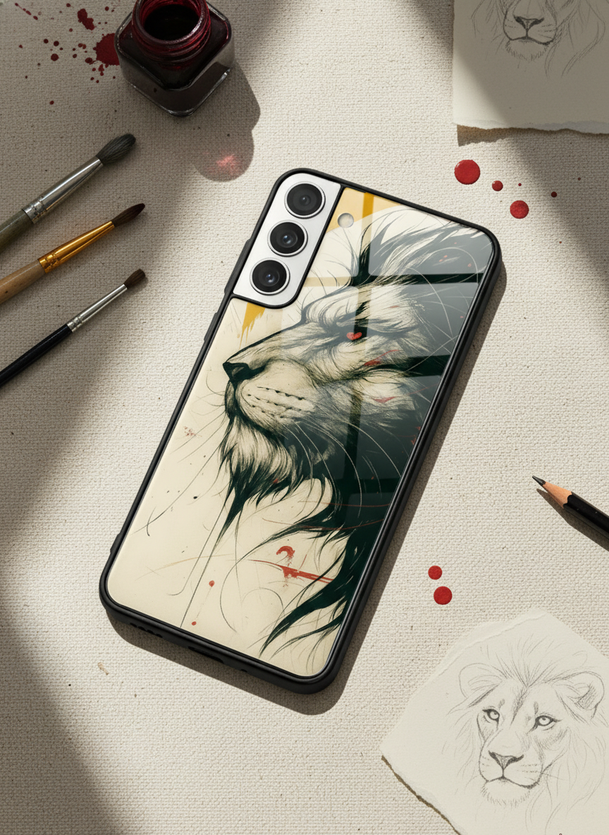 Roar Within Premium Glass Back Cover For Galaxy S, A, M & F Series