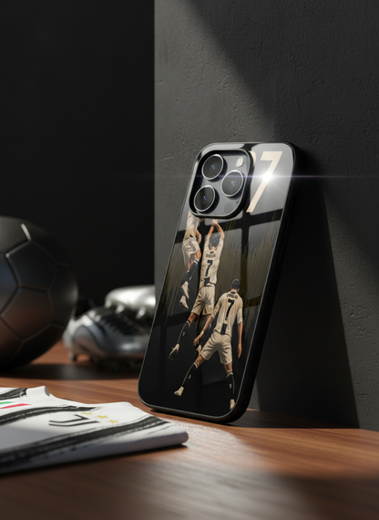 AIR CR7 Premium Glass Back Cover For iPhone 11-17 Models
