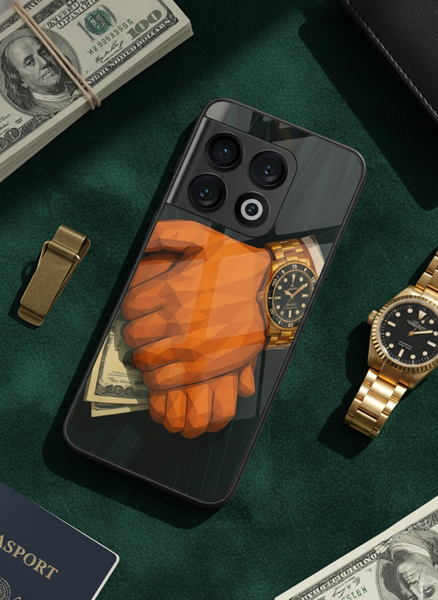 Money Matters Premium Glass Back Cover For One Plus 13, 12, 11, 10, Nord Series