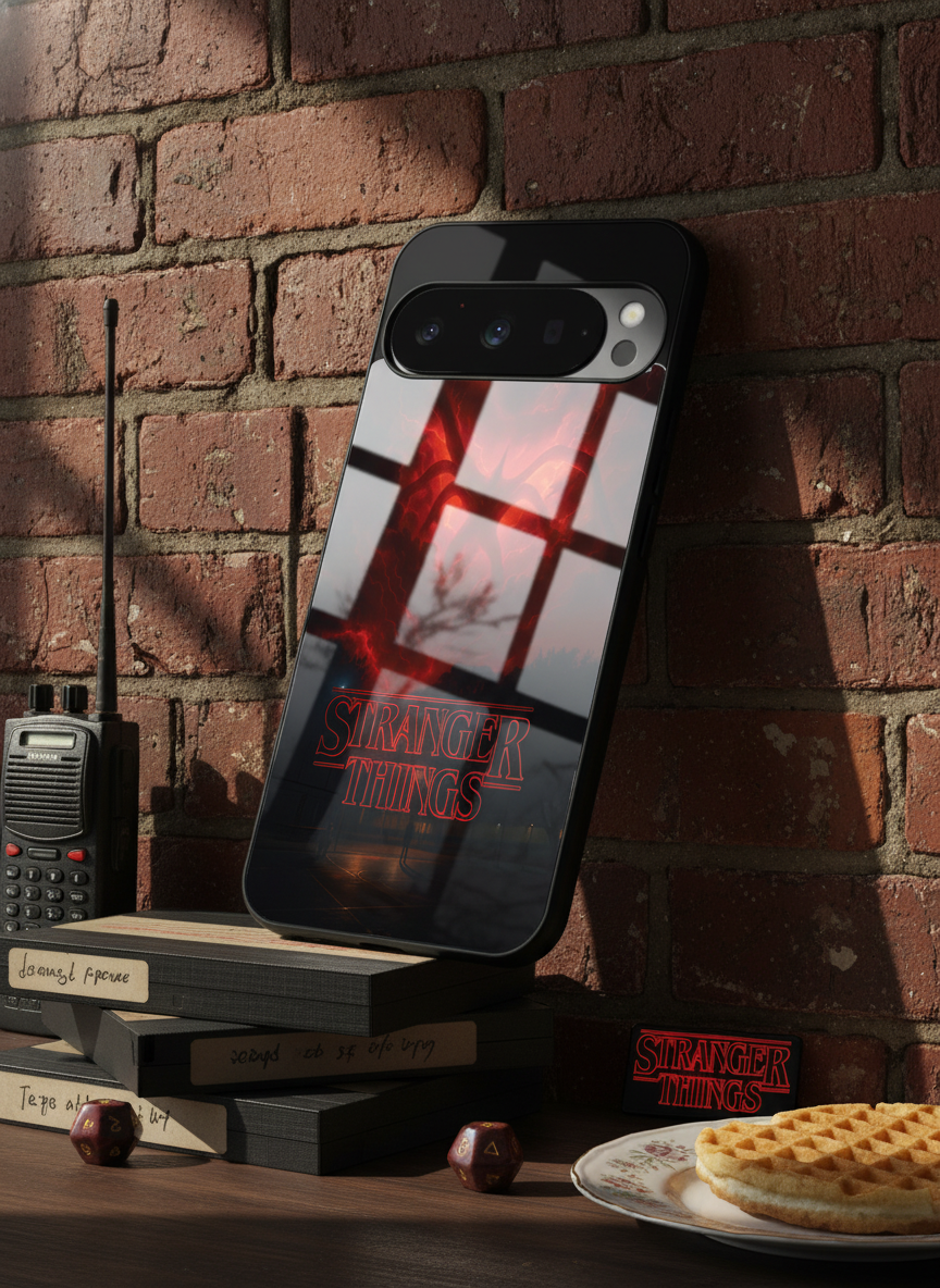 STRANGER THINGS- The Dark Overlord Premium Glass Back Cover For Google Pixel 7,8,9,10 Series