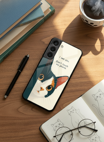 Sassy Cats Premium Glass Back Cover For Galaxy S, A, M & F Series