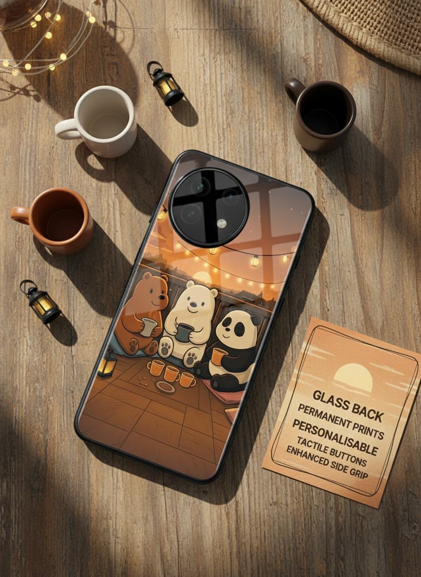 Tea Time Trio Glass Back Cover For One Plus 13, 12, 11, 10, Nord Series
