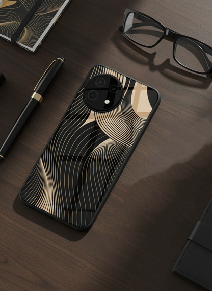 Aesthetic Swirls Premium Glass Back Cover For One Plus 13, 12, 11, 10, Nord Series