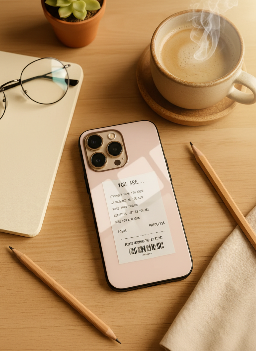 You Are Enough Premium Glass Back Cover For iPhone 11-17 Models