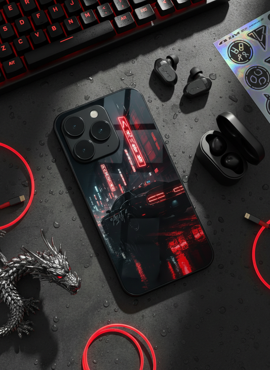 Tokyo Heart Premium Glass Back Cover For iPhone 11-17 Models