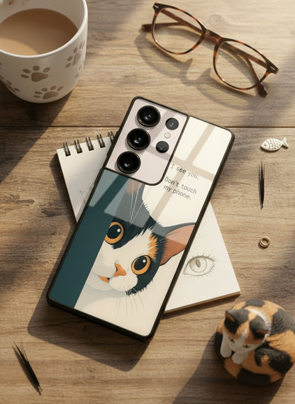 Sassy Cats Premium Glass Back Cover For Galaxy S, A, M & F Series